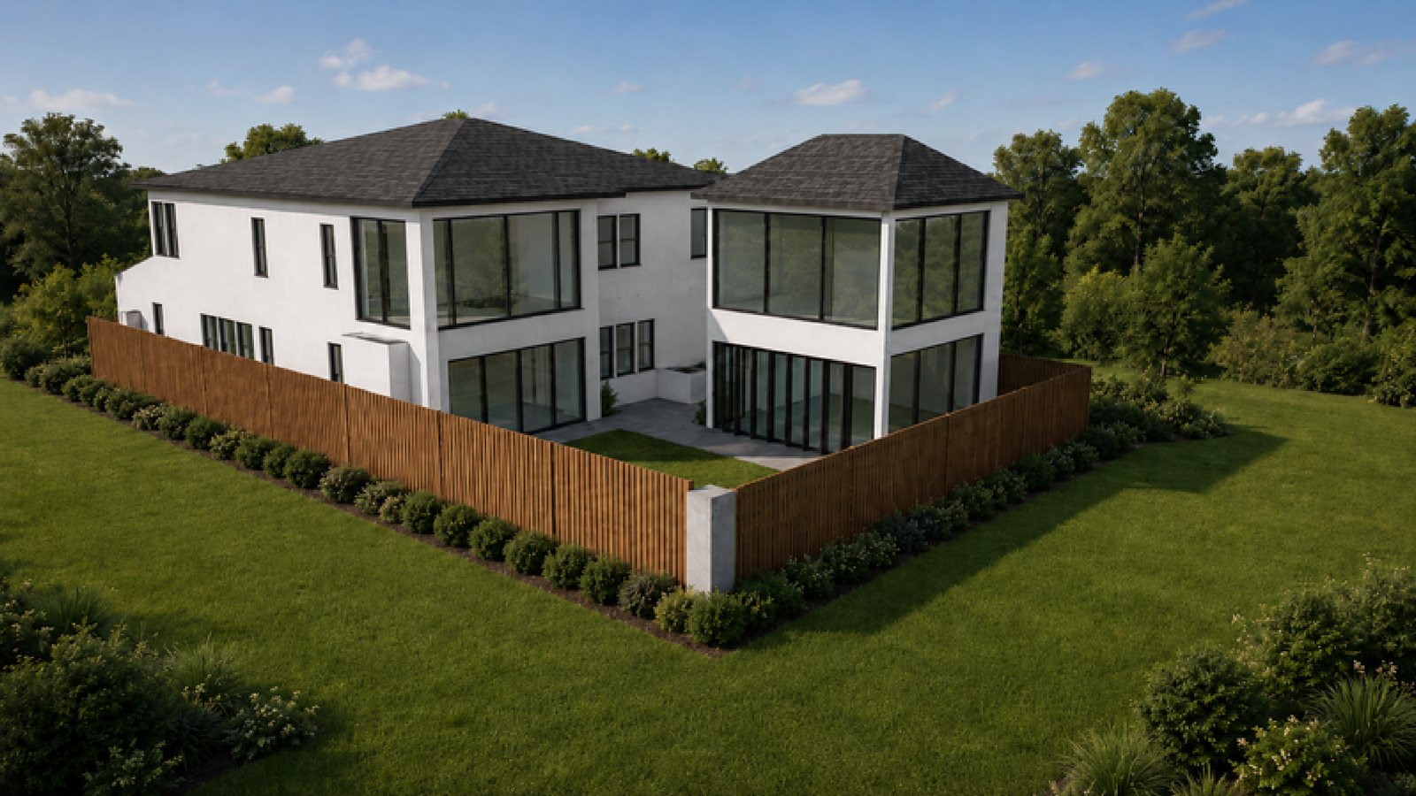 Two-storey addition — aerial view