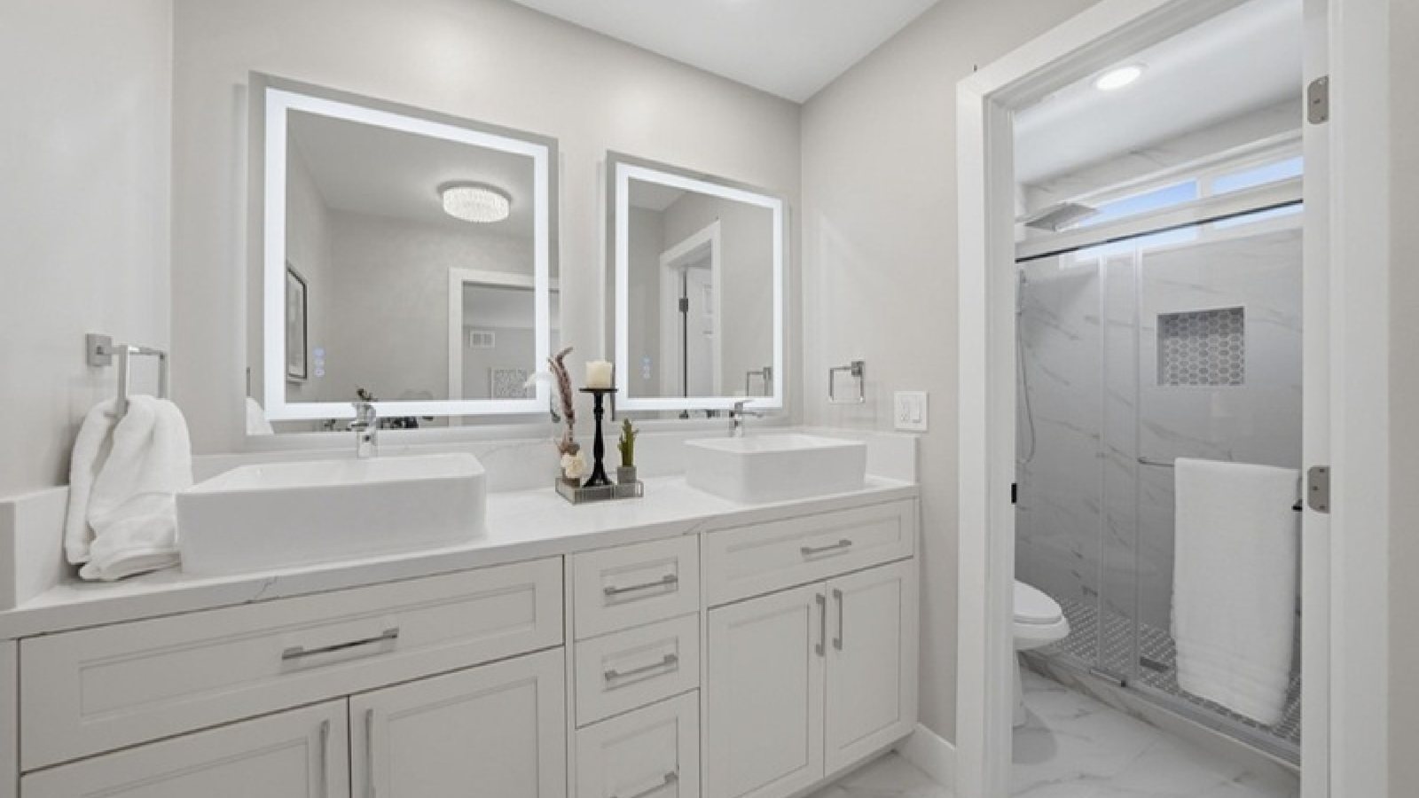 Bathroom — double vanity & shower