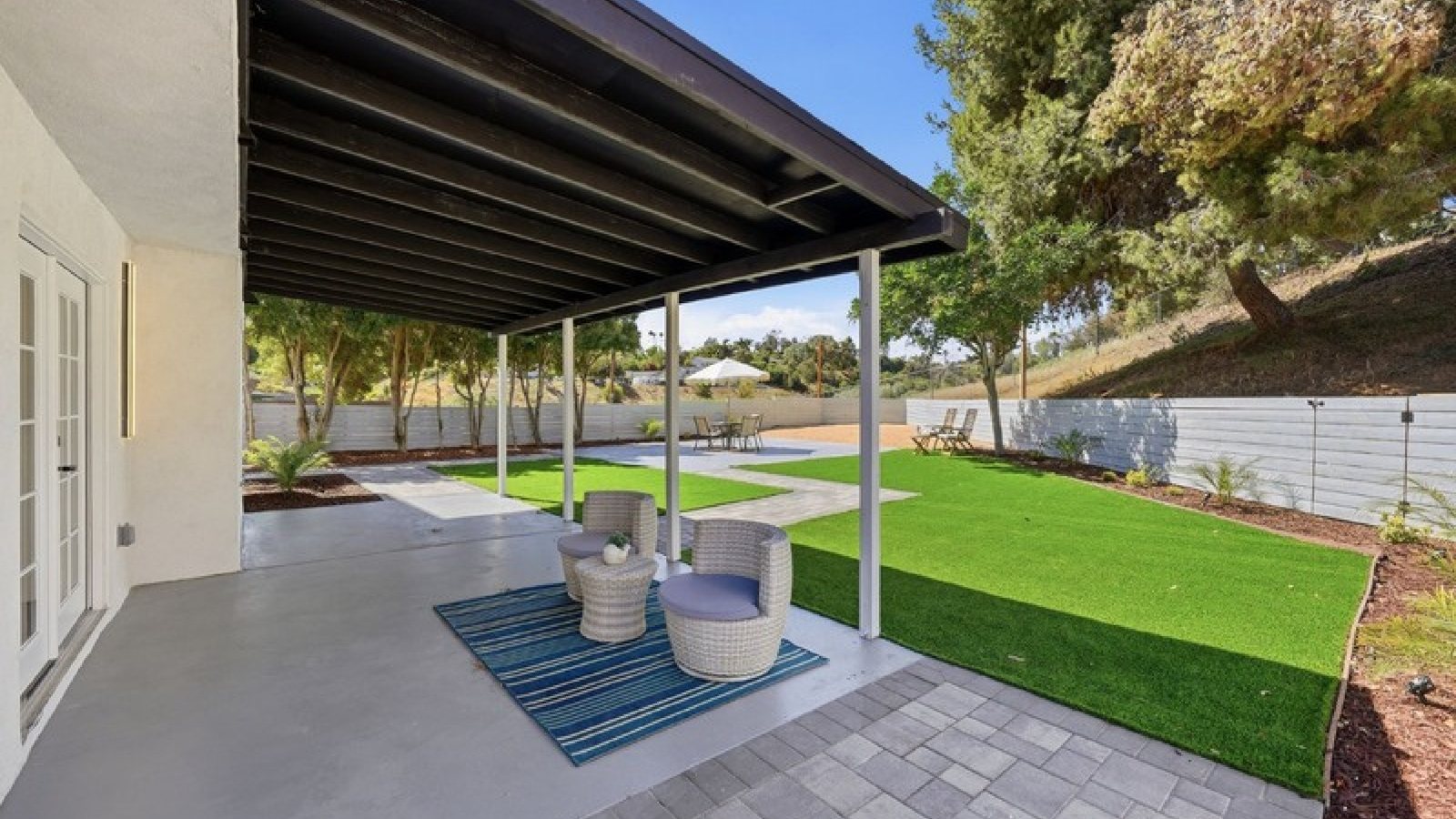 Covered patio & backyard