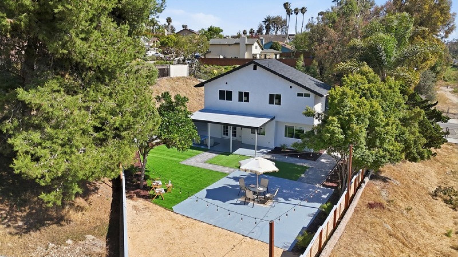 Aerial backyard view